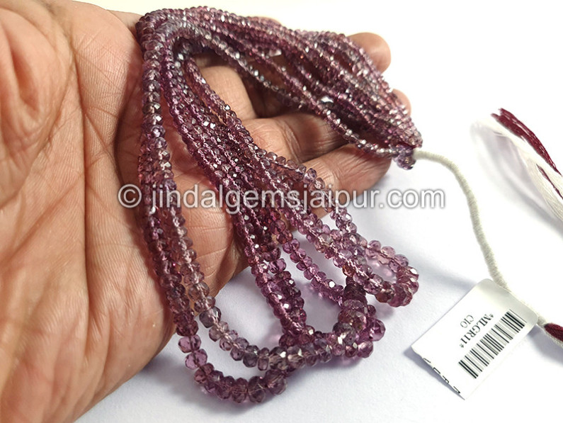 Malaya Garnet Faceted Roundelle Shape Beads