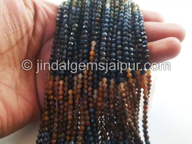 Faceted Roundelle Pietersite Beads