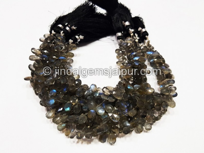 Labradorite Faceted Pear Beads