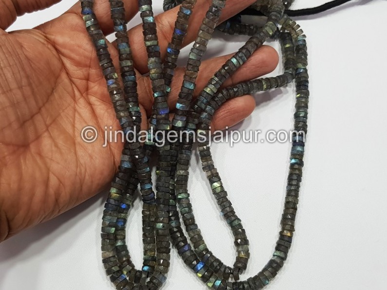 Labradorite Faceted Tyre Beads