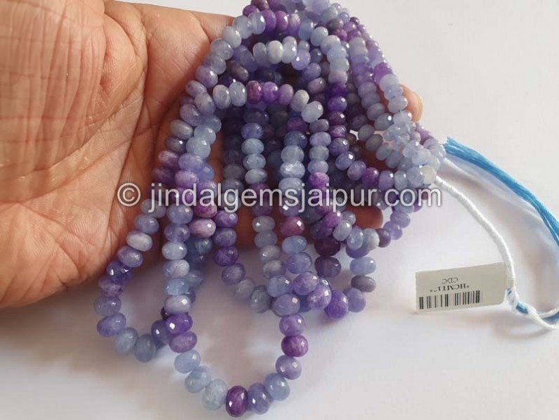 Hackmanite Faceted Roundelle Beads