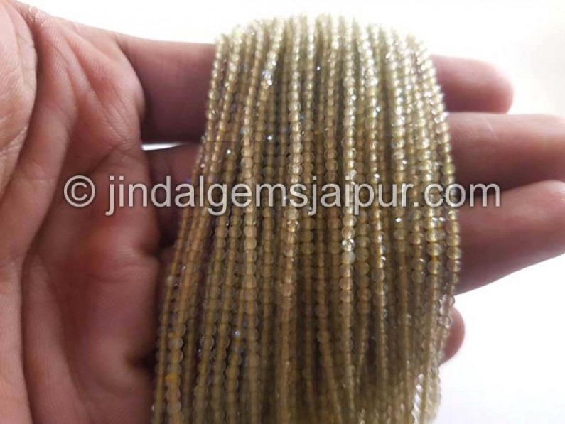 Yellow Labradorite Faceted Roundelle Shape Beads