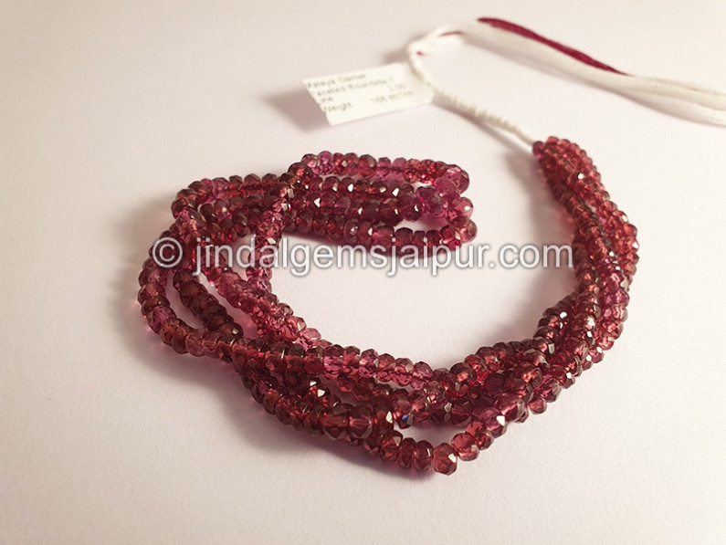 Malaya Garnet Faceted Roundelle Shape Beads