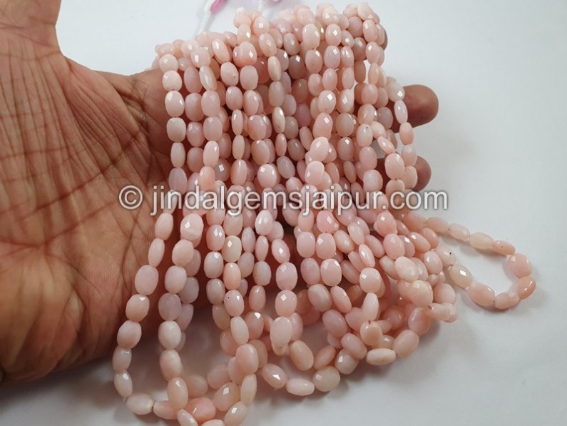 Pink Opal Faceted Oval Beads