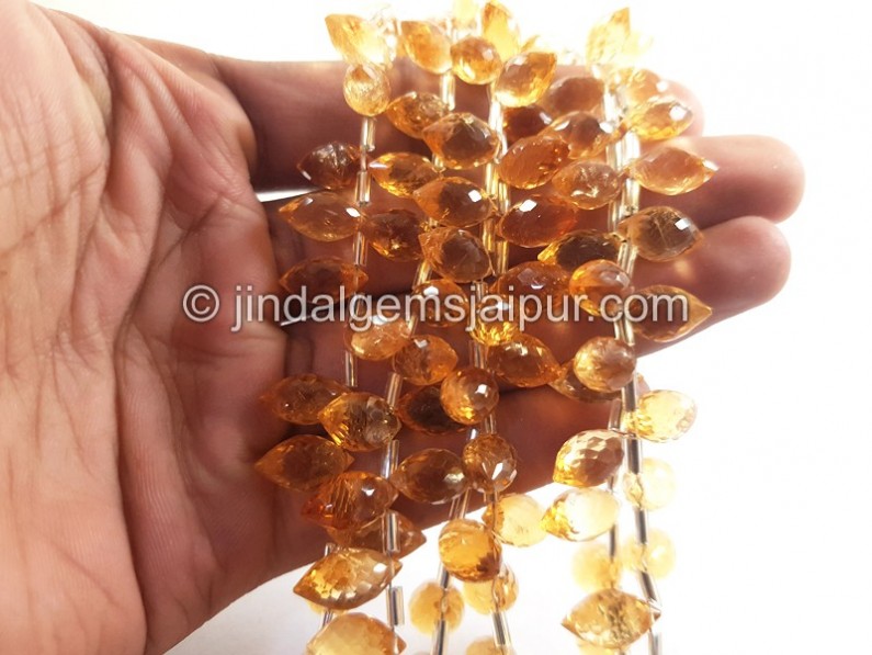 Citrine Faceted Dew Drops Beads