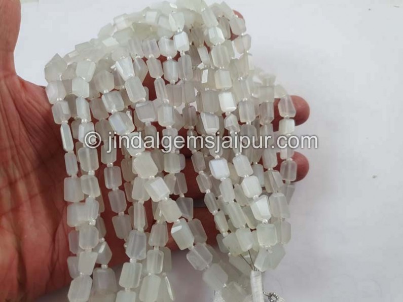 White Moonstone Faceted Nugget Beads