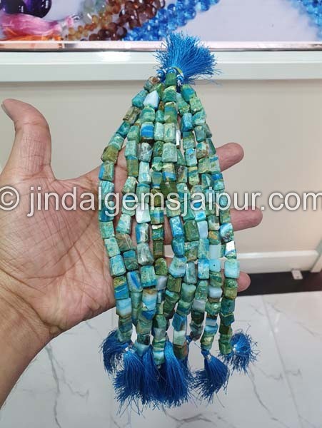 Natural Blue Opalina Faceted Nugget Beads