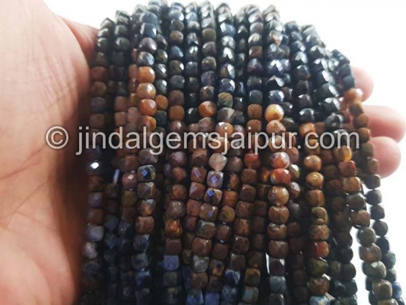 Pietersite Faceted Cube Shape Beads