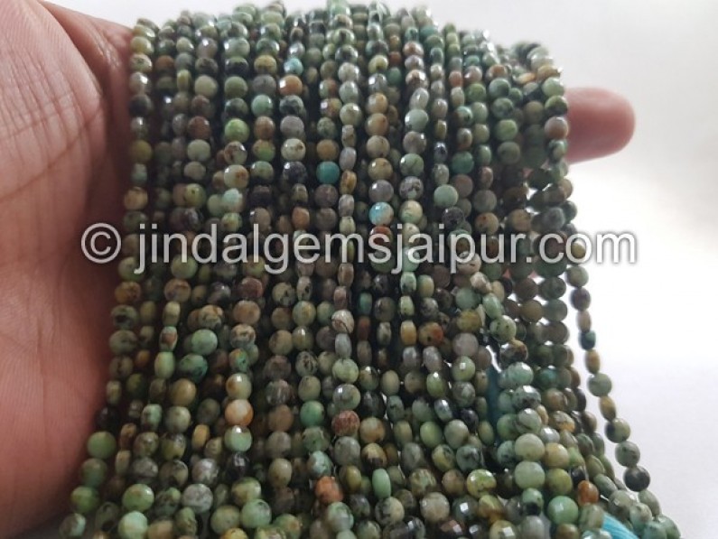 Turquoise Faceted Coin Shape Beads