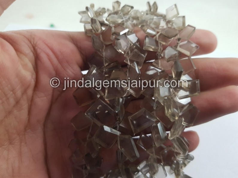 Smoky Flat Slice Cut Beads