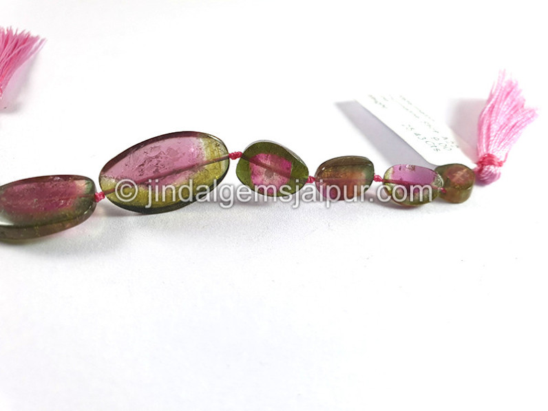 Watermelon Tourmaline Smooth Slices Beads