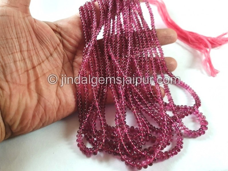 Rubellite Smooth Roundelle Beads