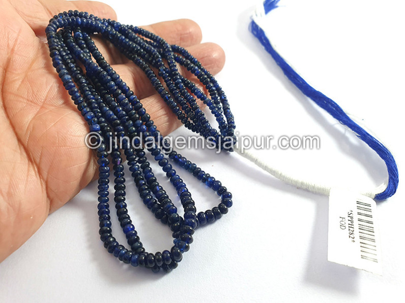 Blue Sapphire Burma Smooth Roundelle Shape Beads