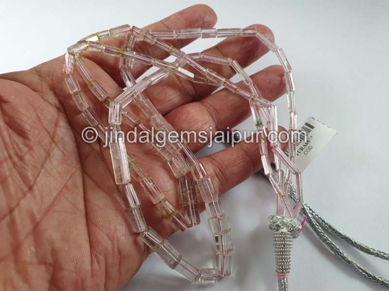 Baby Pink Tourmaline Pipe Shape Beads