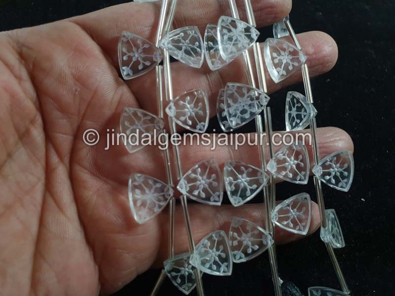 Crystal Carved Triangle Beads