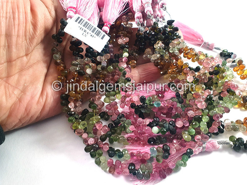 Tourmaline Faceted Drops Shape Big Beads