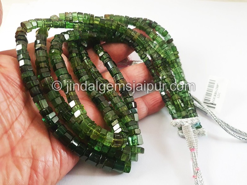 Blue Tourmaline Cut Bolt Shape Beads