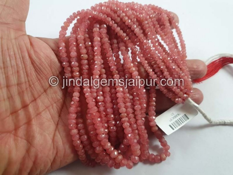 Rhodochrosite Faceted Roundelle Beads