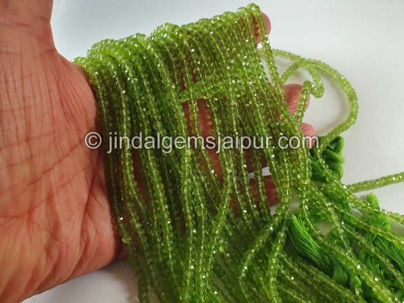 Peridot Faceted Roundelle Beads