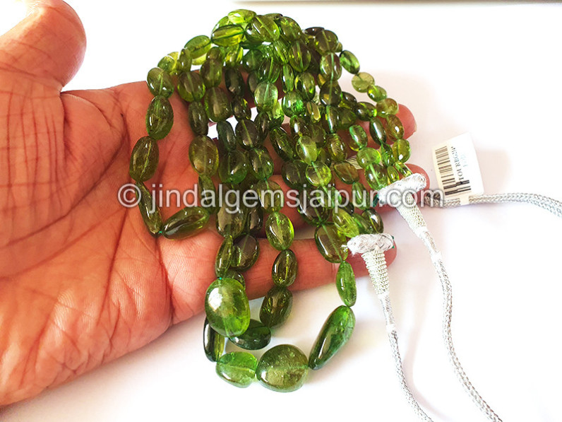 Green Tourmaline Smooth Nuggets Beads