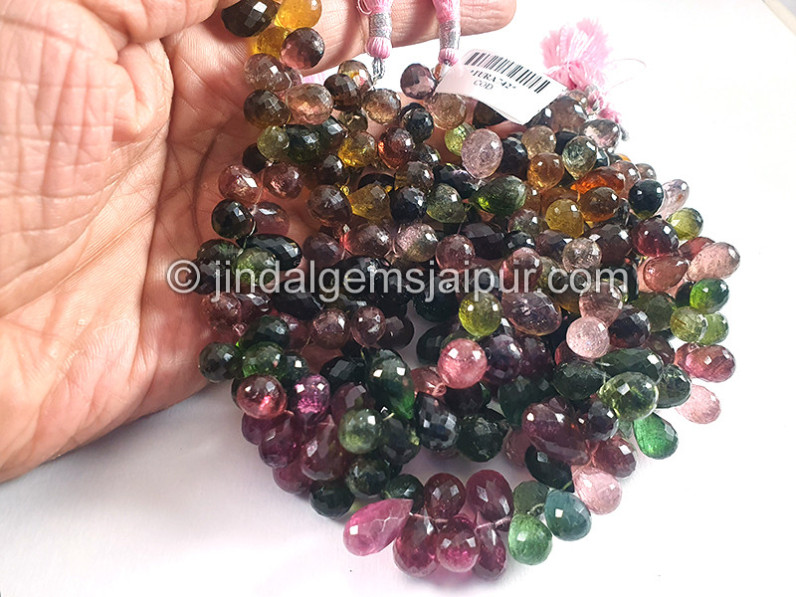 Tourmaline Faceted Drops Shape Big Beads