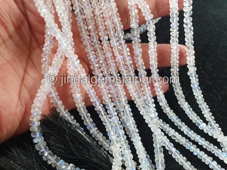 Rainbow Moonstone Faceted Roundelle Shape Beads