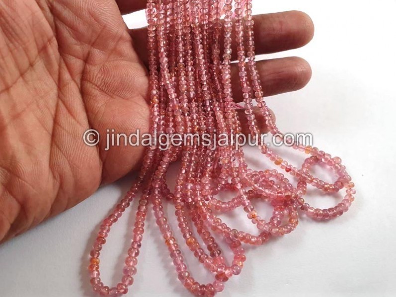 Pink Spinel Smooth Roundelle Beads