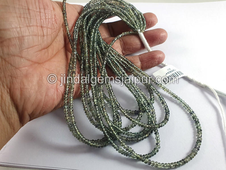 Green Sapphire Smooth Roundelle Shape Beads