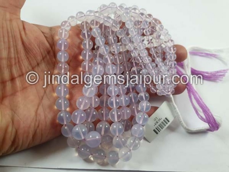 Lavender Quartz Or Scorolite Smooth Round Balls Beads