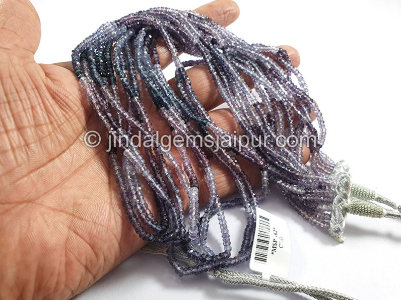 Multi Indigo Spinel Faceted Roundelle Shape Beads