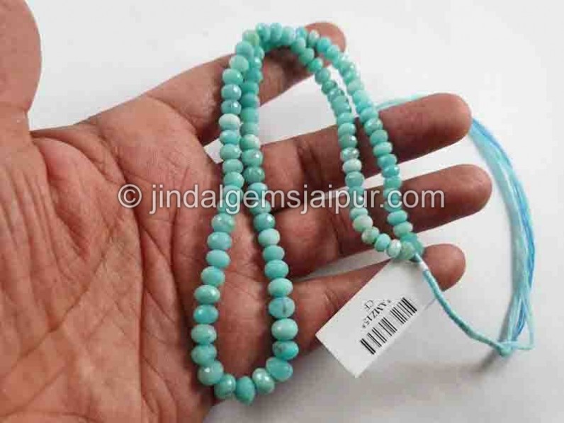 Peruvian Amazonite Faceted Roundelle Beads