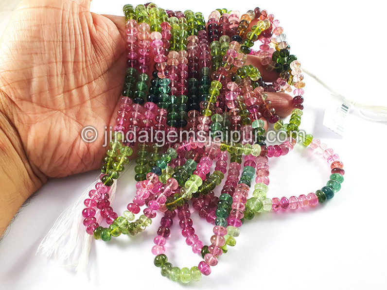 Tourmaline Smooth Roundelle Shape Beads