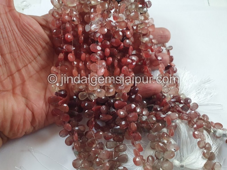 Andesine Labradorite Faceted Pear Beads