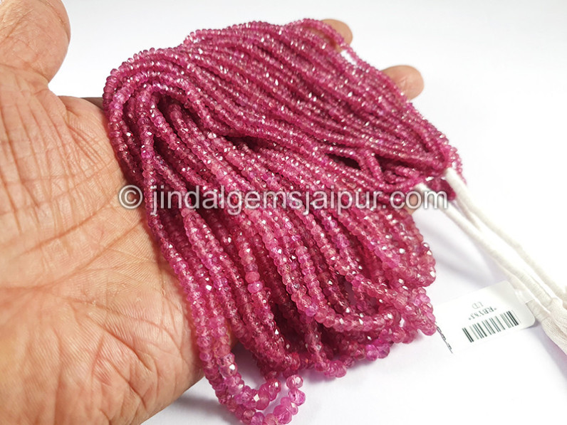 Ruby Faceted Roundelle Shape Beads