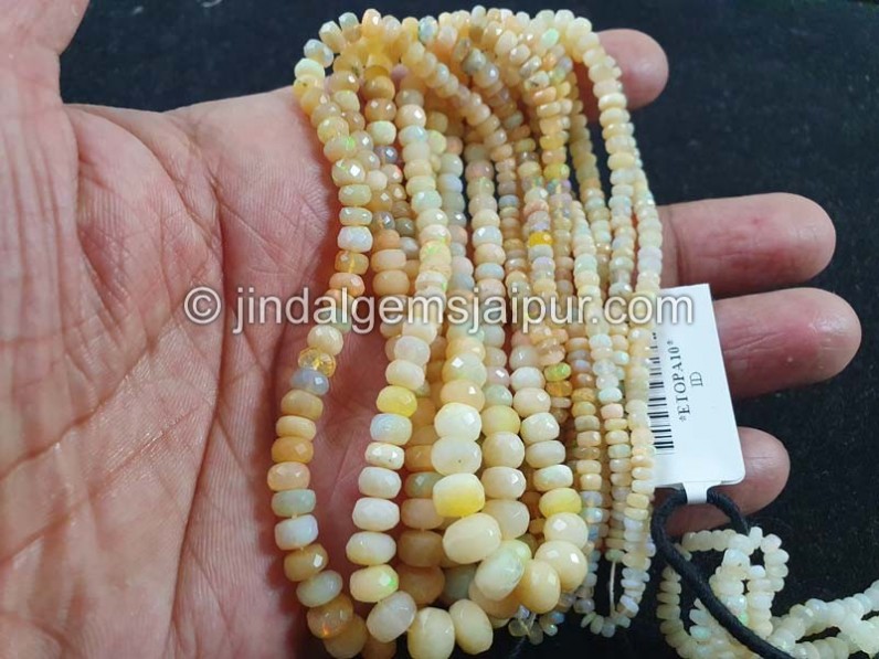 Orange Ethiopian Faceted Roundelle Beads