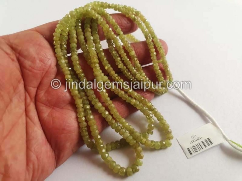 Sphene Faceted Roundelle Beads