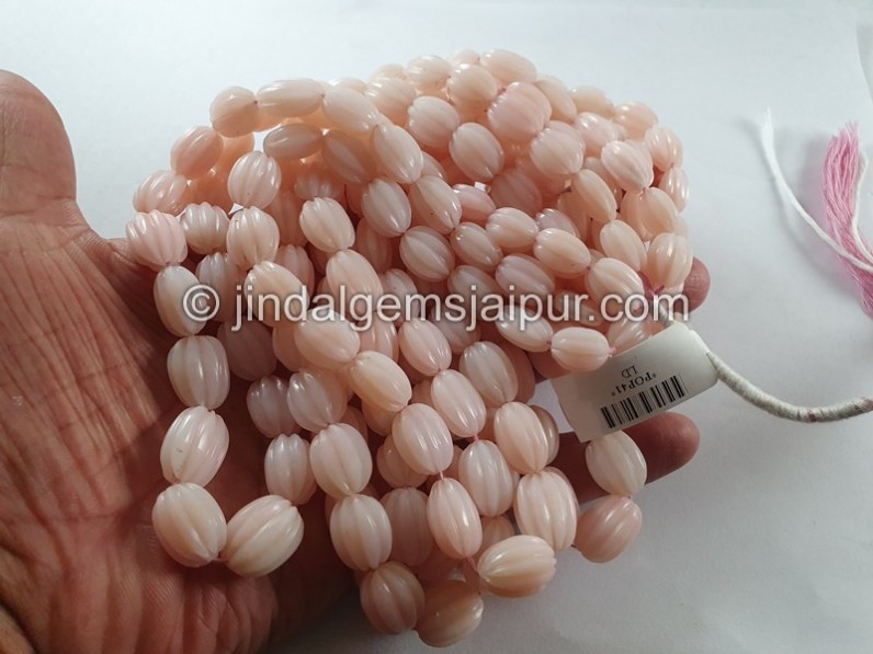 Pink Opal Carved Nuggets Beads