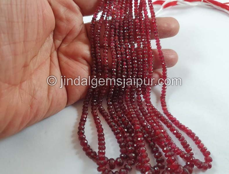 Red Spinel Faceted Roundelle Beads