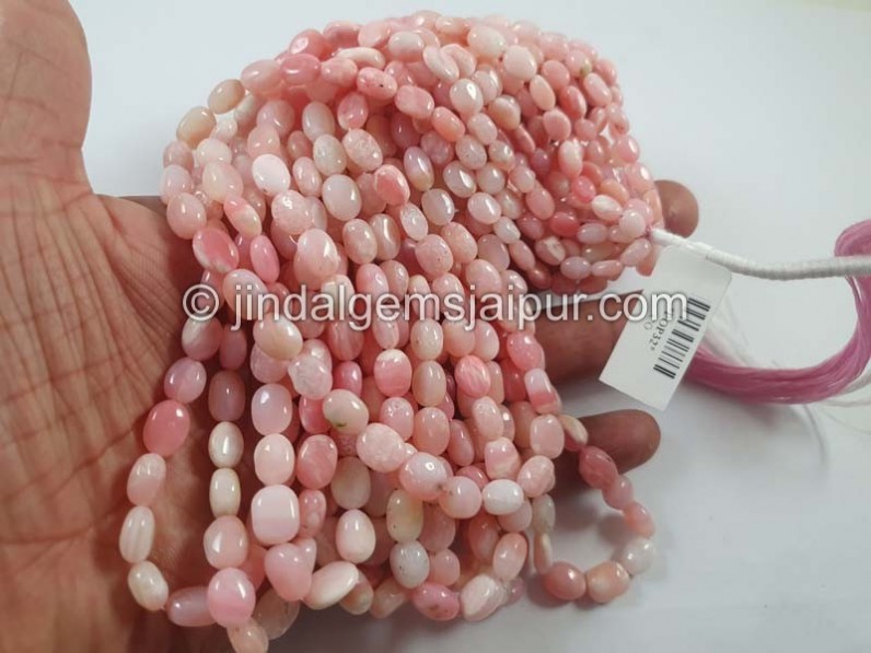 Pink Opal Shaded Smooth Oval Beads