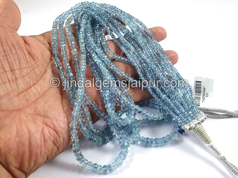 Aquamarine Faceted Roundelle Shape Beads