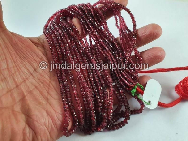 Red Spinel Faceted Roundelle Beads