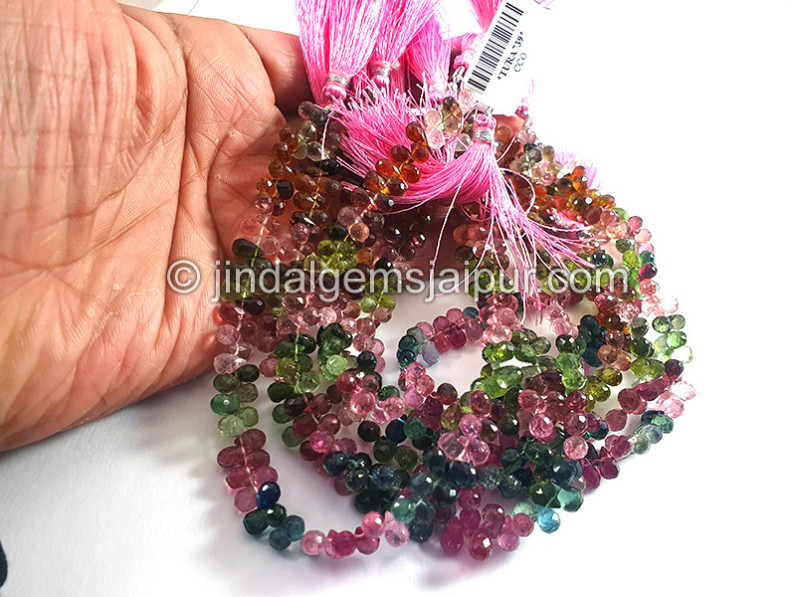 Tourmaline Faceted Drops Shape Small Beads