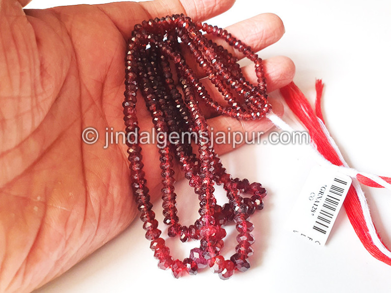 Garnet Big Faceted Roundelle Shape Beads