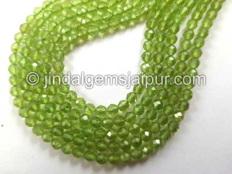 Peridot Faceted Roundelle Shape Beads