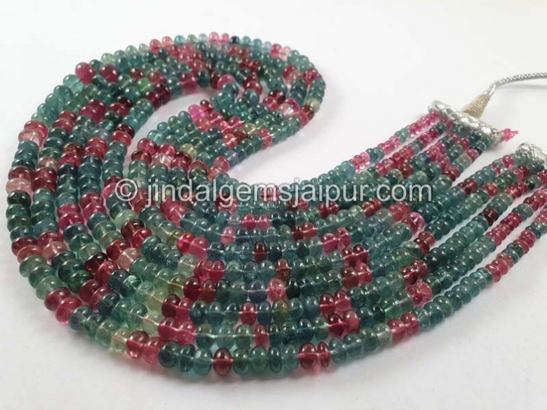 Blue Tourmaline Smooth Roundelle Beads