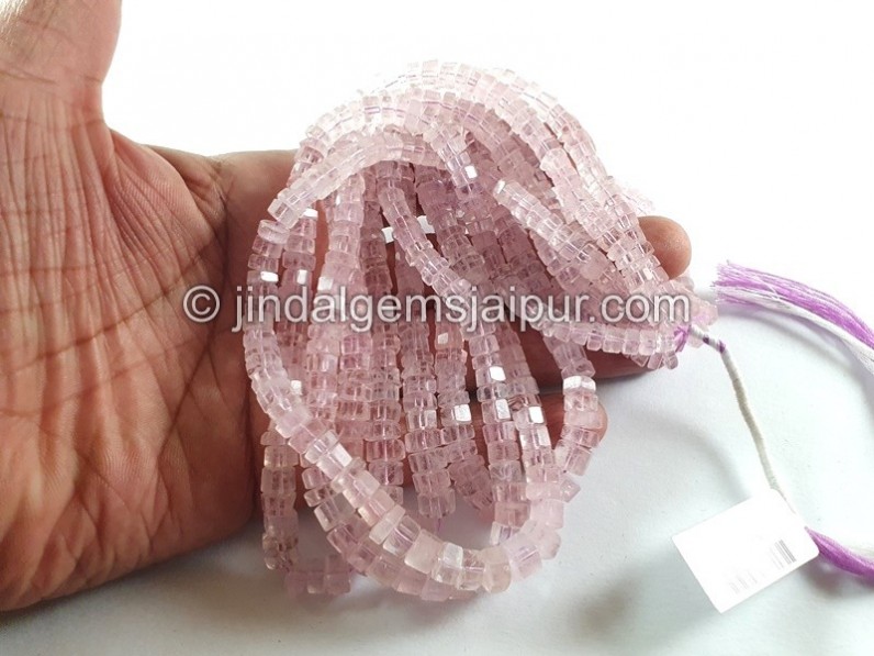 Morganite Step Cut Bolt Beads