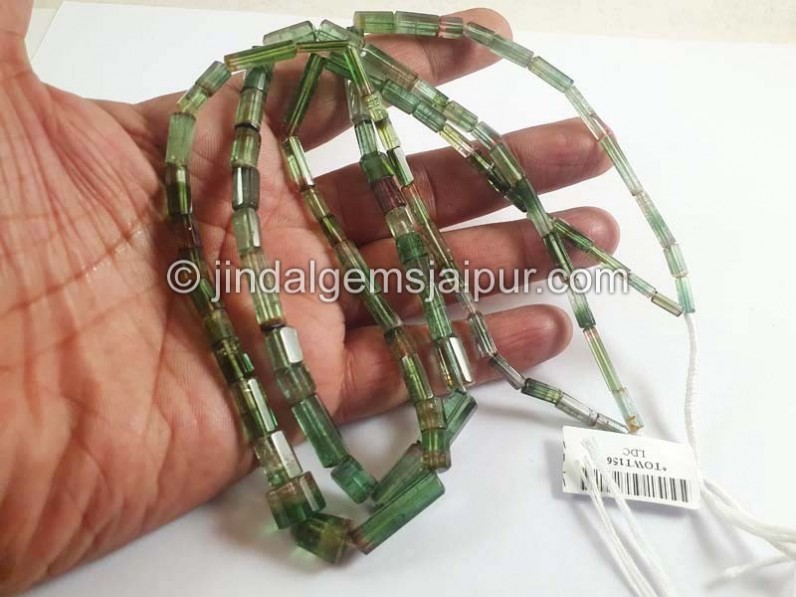 Watermelon Tourmaline Pipe Shape Beads