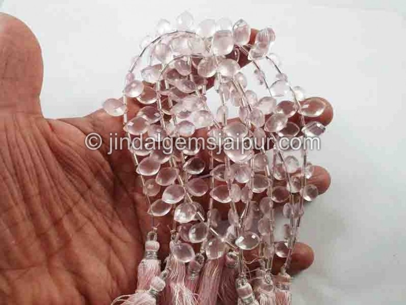 Rose Quartz Faceted Dolphin Pear Beads