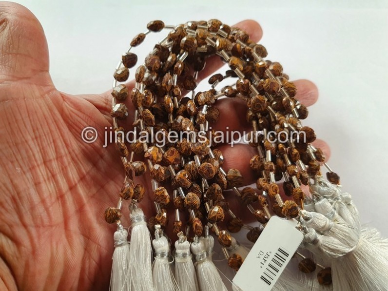 Jasmine Jasper Faceted Heart Beads