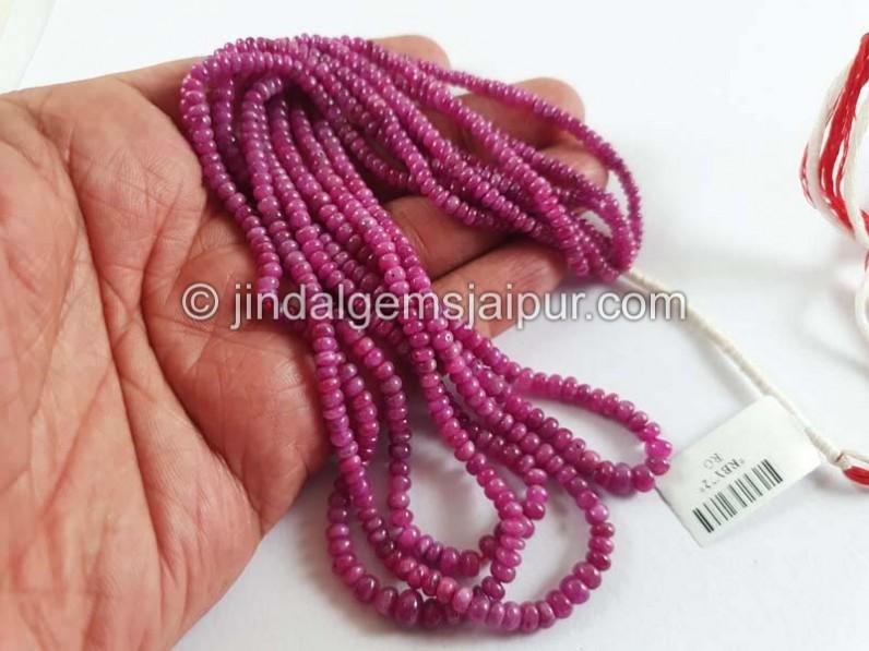 Ruby Natural Smooth Roundelle Beads